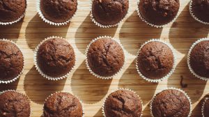 Chocolate Cupcakes on Brown Wooden Board