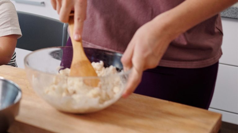 Mother and Son Making Dough Together