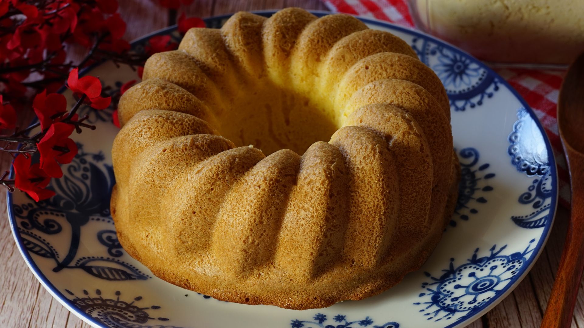 Pound Cake on Ceramic Plate