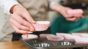 cupcake case with ladle