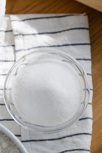 Close-Up Shot of Baking Ingredients on Wooden Surface